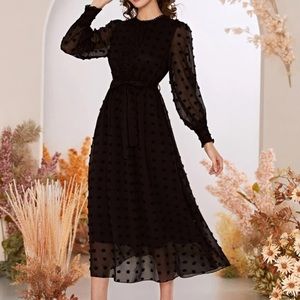 Swiss Dot Belted Dress